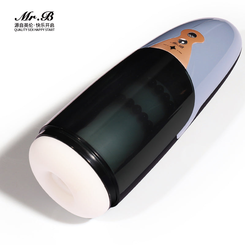 Electric Masturbator for Men, Automatic Shock Masturbation Cup with 5 Vibrations, Hands-Free Straightener, Realistic Pocket Pussy, Oral , Sex Toy for Men