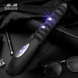 Vibrating Anal Beads Butt Plug, Silicone Large Size Anal Vibrator Sex Toy with 10 Vibration Modes for Women, Waterproof Prostate Stimulator for Men