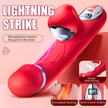 Vibrator 3in1 Dildo Rabbit Sex Toys-G Spot Slapping Clitoral Shocking Vibrator Massager Nipple Stimulation, Rabbit Vibrators Adult Sex Toy for Women and Couple