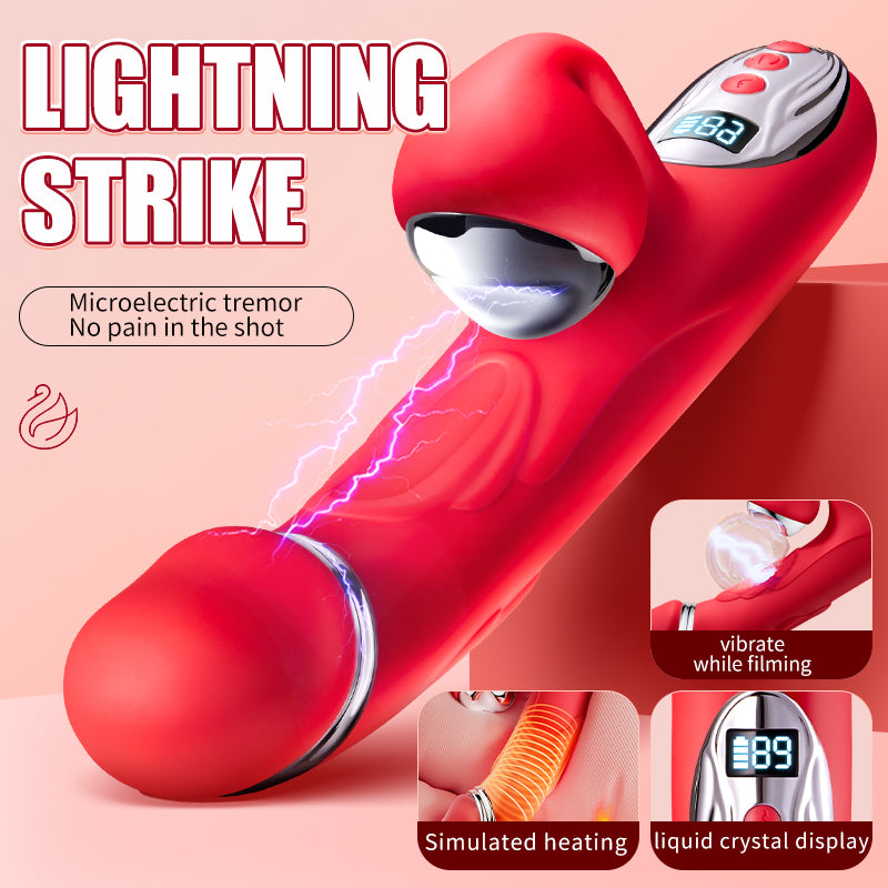 Vibrator 3in1 Dildo Rabbit Sex Toys-G Spot Slapping Clitoral Shocking Vibrator Massager Nipple Stimulation, Rabbit Vibrators Adult Sex Toy for Women and Couple