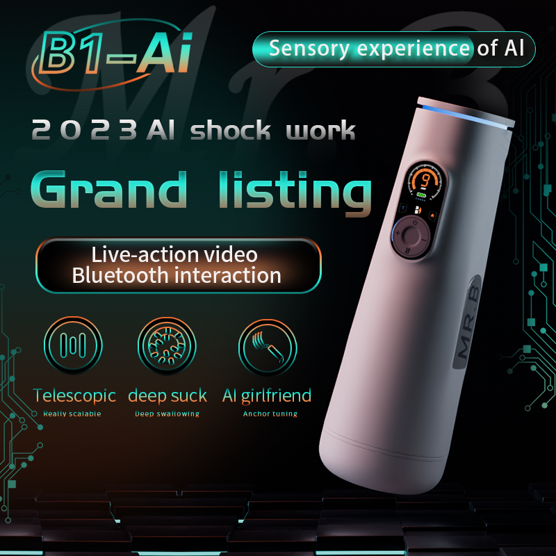 B1-AI aircraft Vibration + extension + heating, Bluetooth speaker Masturbation cup