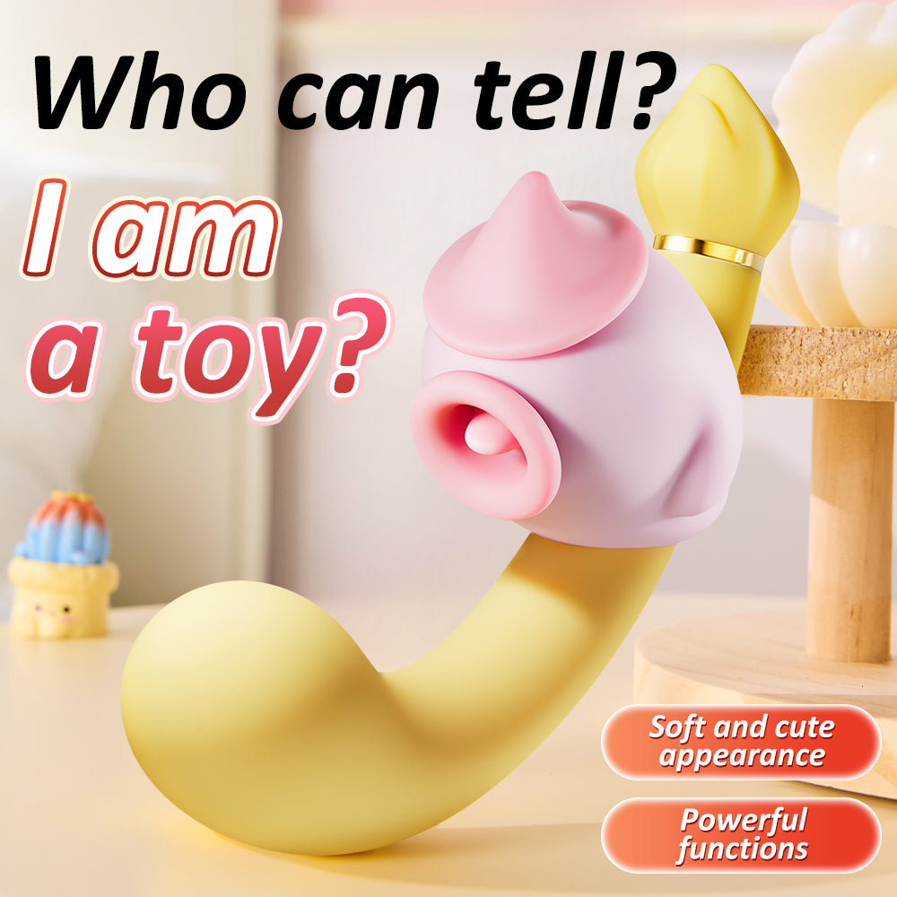 Cute Vibrator For Women, Tongue Licking Clito Paddling Vibrator Sex Toy