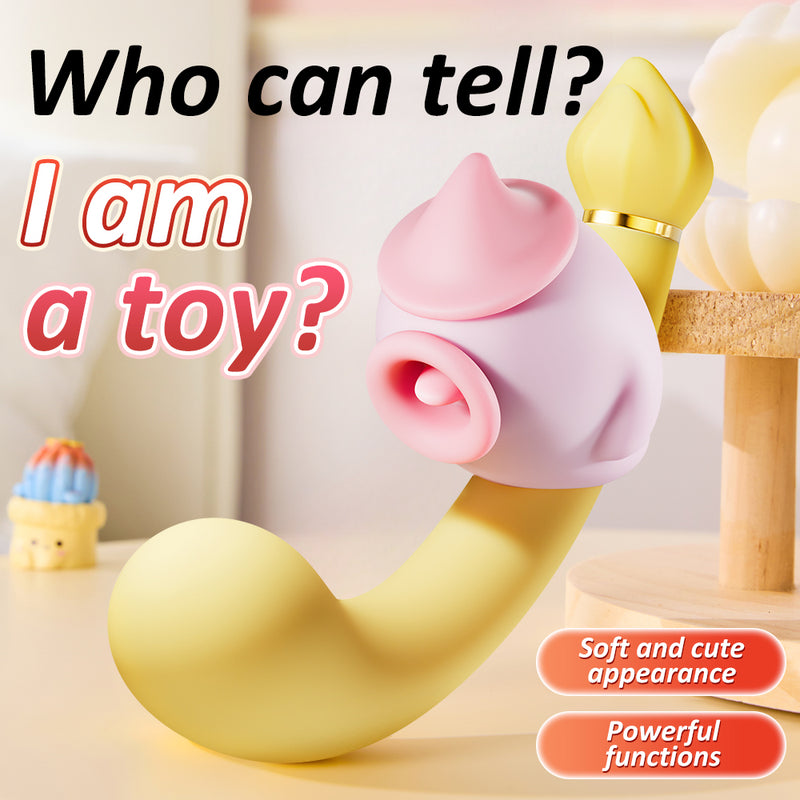 Cute Vibrator For Women, Tongue Licking Clito Paddling Vibrator Sex Toy