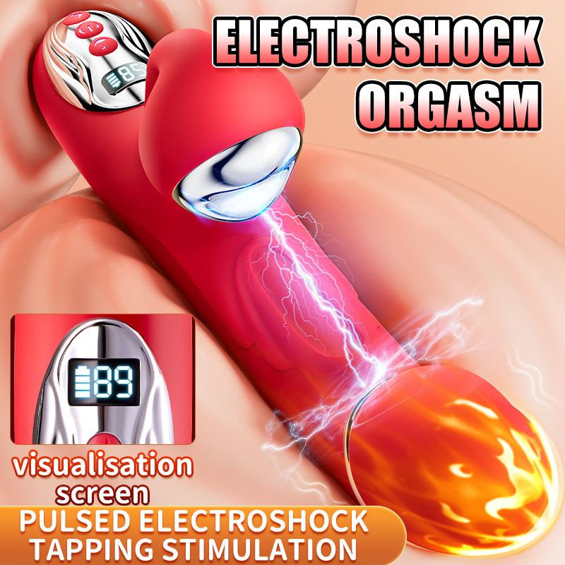 Vibrator 3in1 Dildo Rabbit Sex Toys-G Spot Slapping Clitoral Shocking Vibrator Massager Nipple Stimulation, Rabbit Vibrators Adult Sex Toy for Women and Couple