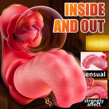 Vibrator Adult Sex Toys for Women - 4 in 1 Tongue Thrusting Vibrators Dildo Rose Sex Toys with 10 Licking Clitoral & 10 Vibration Mode, Sucking Clit Stimulator Pleasure Tools for Female Couples Games