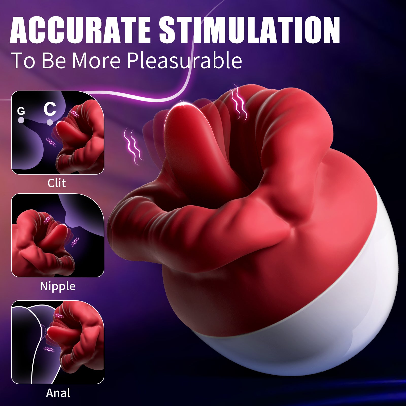 Rose Sex Toys Vibrator for Women - Adult Toys with 10 Vibrating & 10 Tongue Licking Modes, Nipple Toys Clitoral Vibrator G-Spot Vibrators, Adult Sex Toys & Games for Women Couples Pleasure Red