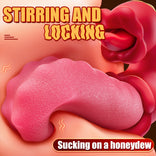 Vibrator Adult Sex Toys for Women - 4 in 1 Tongue Thrusting Vibrators Dildo Rose Sex Toys with 10 Licking Clitoral & 10 Vibration Mode, Sucking Clit Stimulator Pleasure Tools for Female Couples Games