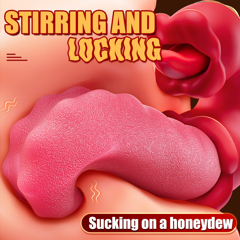 Vibrator Adult Sex Toys for Women - 4 in 1 Tongue Thrusting Vibrators Dildo Rose Sex Toys with 10 Licking Clitoral & 10 Vibration Mode, Sucking Clit Stimulator Pleasure Tools for Female Couples Games