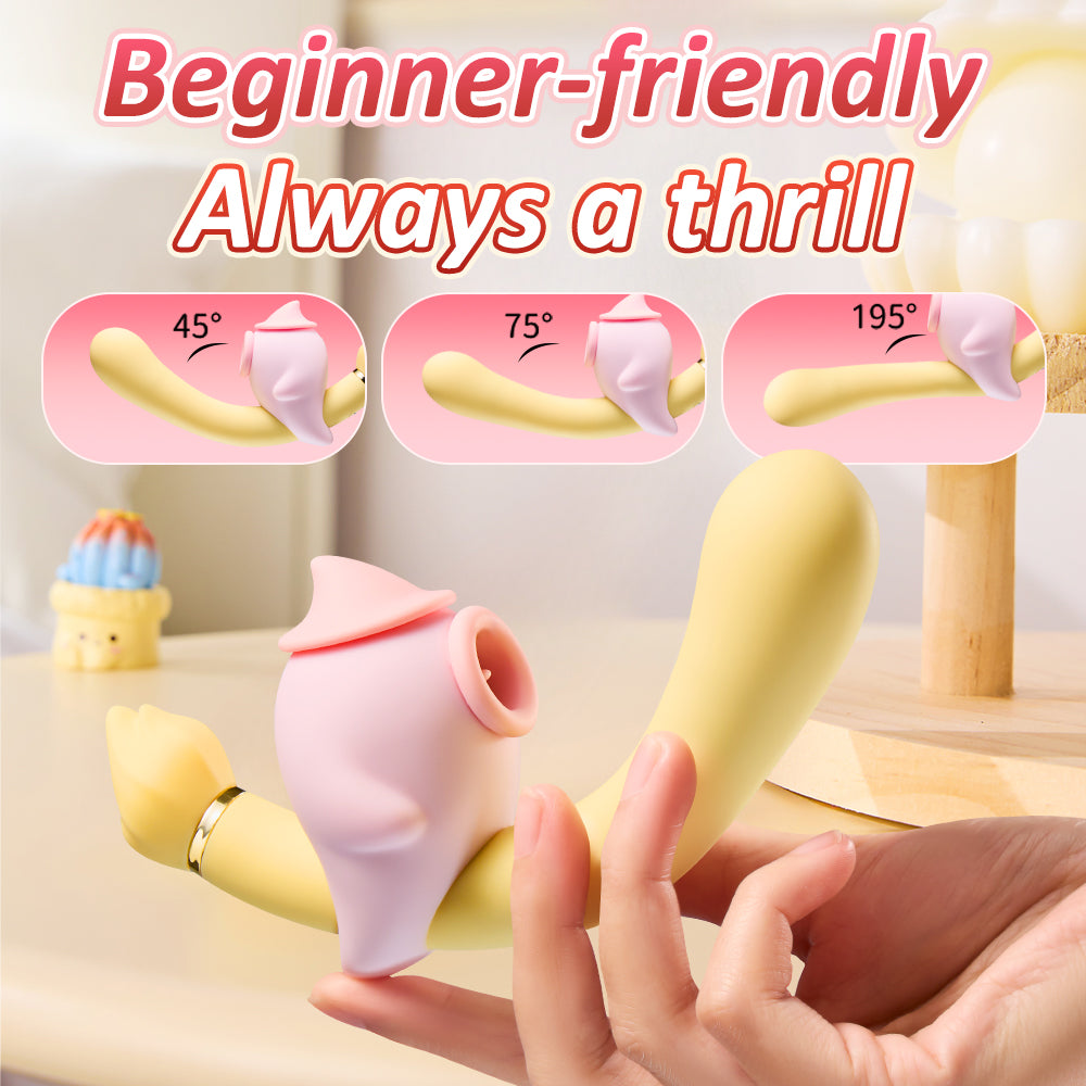 Cute Vibrator For Women, Tongue Licking Clito Paddling Vibrator Sex Toy