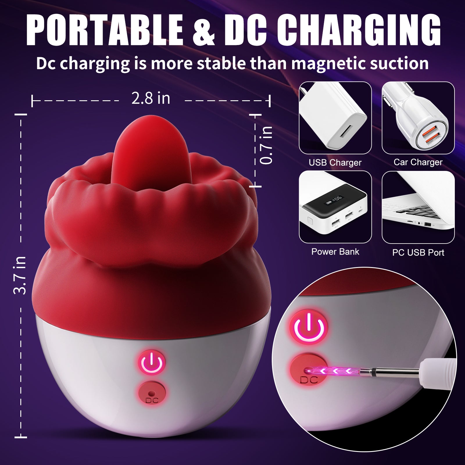 Rose Sex Toys Vibrator for Women - Adult Toys with 10 Vibrating & 10 Tongue Licking Modes, Nipple Toys Clitoral Vibrator G-Spot Vibrators, Adult Sex Toys & Games for Women Couples Pleasure Red