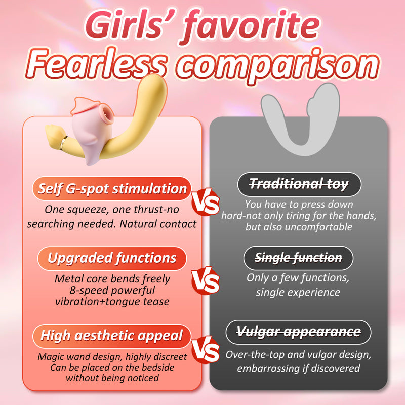 Cute Vibrator For Women, Tongue Licking Clito Paddling Vibrator Sex Toy