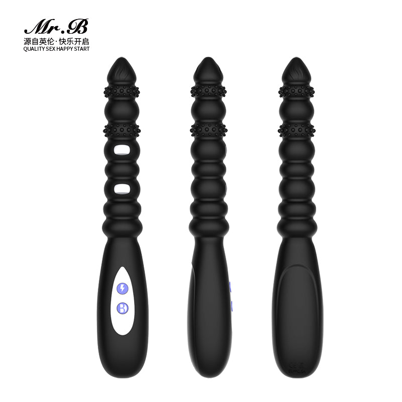 Vibrating Anal Beads Butt Plug, Silicone Large Size Anal Vibrator Sex Toy with 10 Vibration Modes for Women, Waterproof Prostate Stimulator for Men