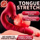 Thrusting Dildo Vibrator Sex Toys - 3 in 1 Clitoral G-Spot Dildo Vibrator with 7 Tongue Licking & Vibrating & Thrusting Modes, Clit Anal Stimulator Anal Butt Plug, Adult Sex Toy for Woman & Couples