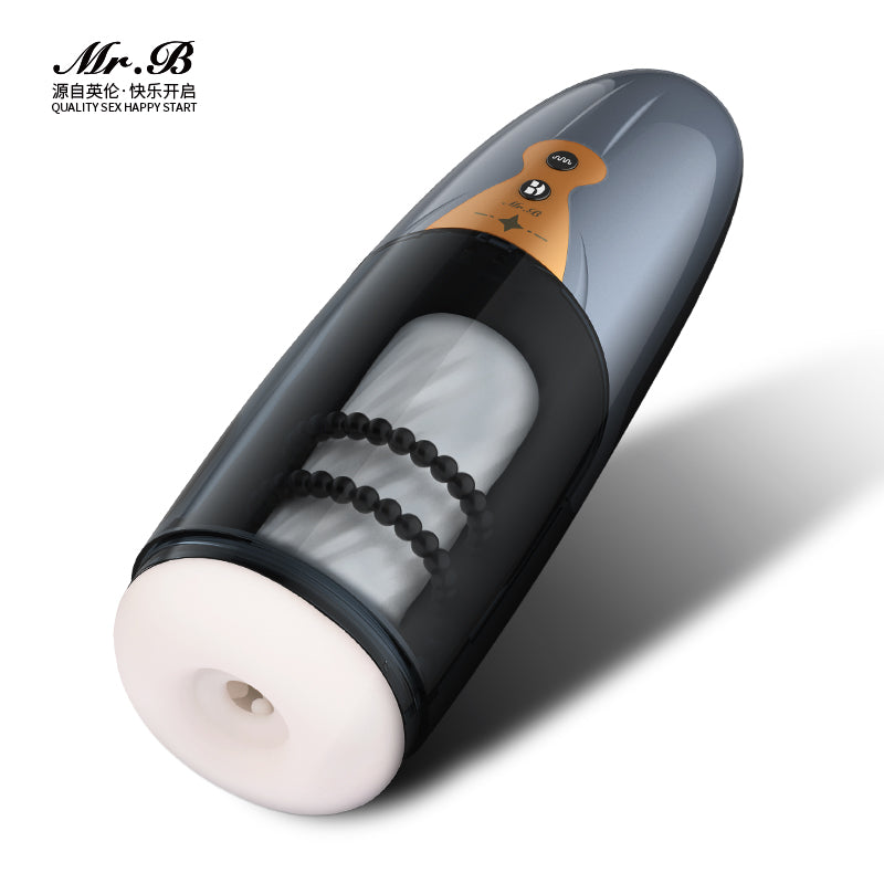 Electric Masturbator for Men, Automatic Shock Masturbation Cup with 5 Vibrations, Hands-Free Straightener, Realistic Pocket Pussy, Oral , Sex Toy for Men