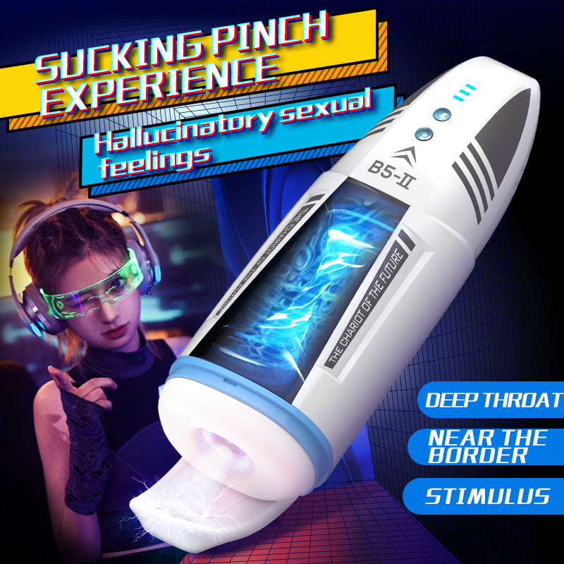 Male Masturbators - 10 Vibration with 3 Micro-Electric Shocking Modes Male Masturbator for Stimulation with 3D Realistic Textures,female model voice,  can stimulate the testicles with electric shock, roller massage, simulates masturbation.