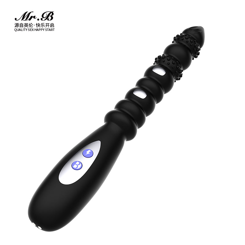 Vibrating Anal Beads Butt Plug, Silicone Large Size Anal Vibrator Sex Toy with 10 Vibration Modes for Women, Waterproof Prostate Stimulator for Men