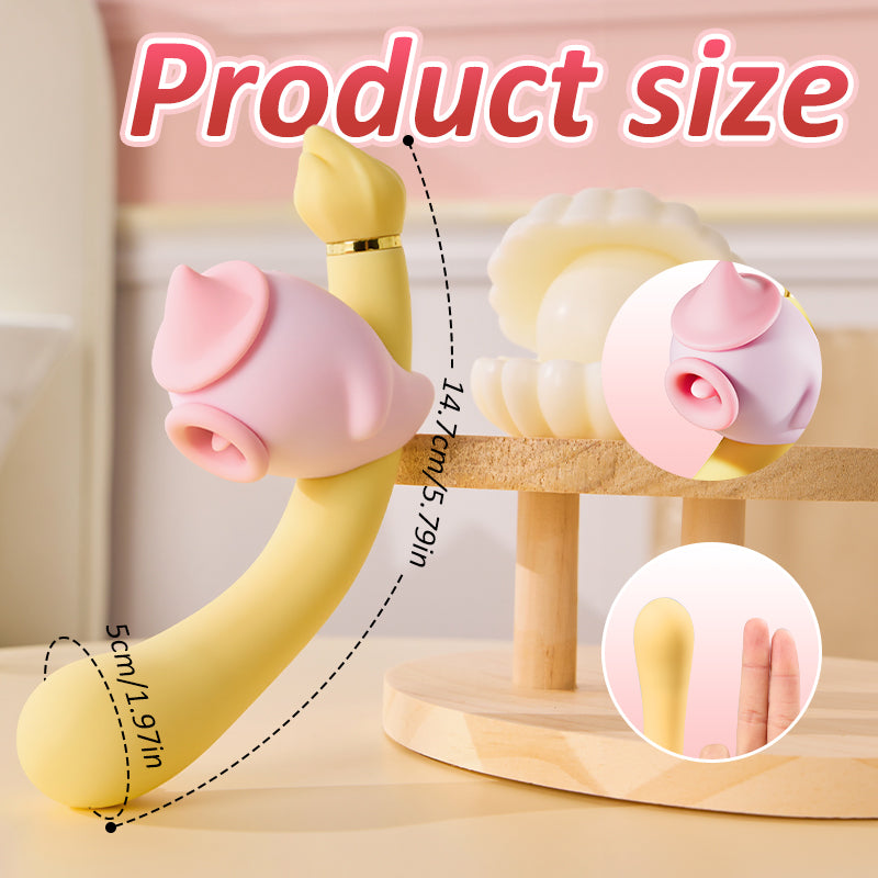 Cute Vibrator For Women, Tongue Licking Clito Paddling Vibrator Sex Toy