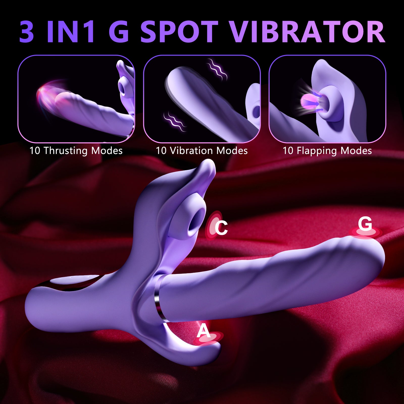 5-in-1 Sex Toys for Women Sucking Vibrators and Adult Sex Toys Obgado Rabbit Vibrator with 10 & Thrusting & Patting & Vibrating, Anal Stimulator