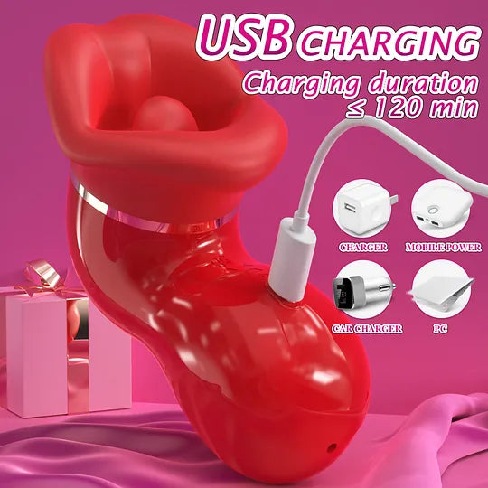 LushMouth Rotating Tongue Suction Massager for Dual Stimulation