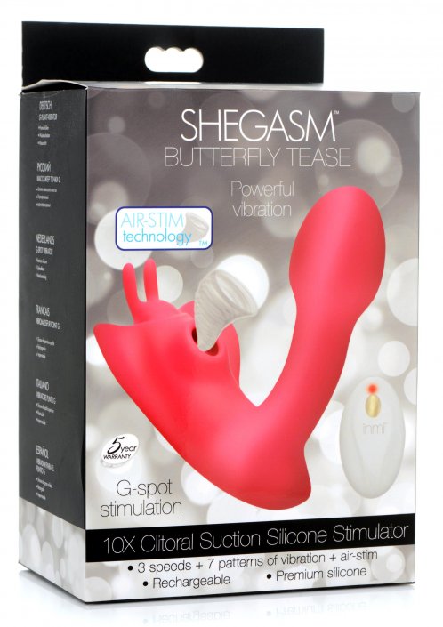 Butterfly Tease 10X Clitoral Suction Silicone Stimulator Suction Vibrator，US Warehouse