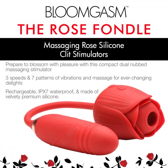 10X Romping Rose Suction and Thrusting Vibrator Clitoral Suction Vibrator，US Warehouse