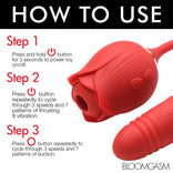10X Romping Rose Suction and Thrusting Vibrator Clitoral Suction Vibrator，US Warehouse