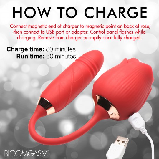 10X Romping Rose Suction and Thrusting Vibrator Clitoral Suction Vibrator，US Warehouse