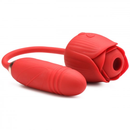 10X Romping Rose Suction and Thrusting Vibrator Clitoral Suction Vibrator，US Warehouse