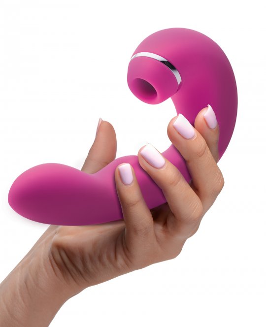Shegasm 5 Star 10X Tapping G-Spot Silicone Vibrator with Suction - Pink G-spot Vibrator，US Warehouse