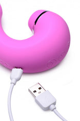 Shegasm 5 Star 10X Tapping G-Spot Silicone Vibrator with Suction - Pink G-spot Vibrator，US Warehouse