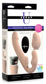 Remote Control Inflatable Vibrating Silicone Ergo Fit Strapless Strap-On G-spot Vibrator，US Warehouse