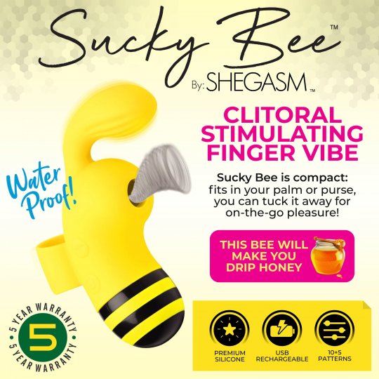 Sucky Bee Clitoral Stimulating Finger Vibe Clitoral Suction Vibrator，US Warehouse
