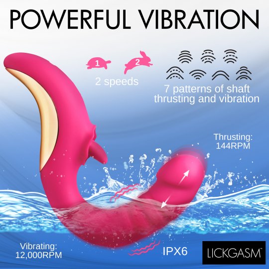 Tease and Please Thrusting and Licking Vibrator，US Warehouse