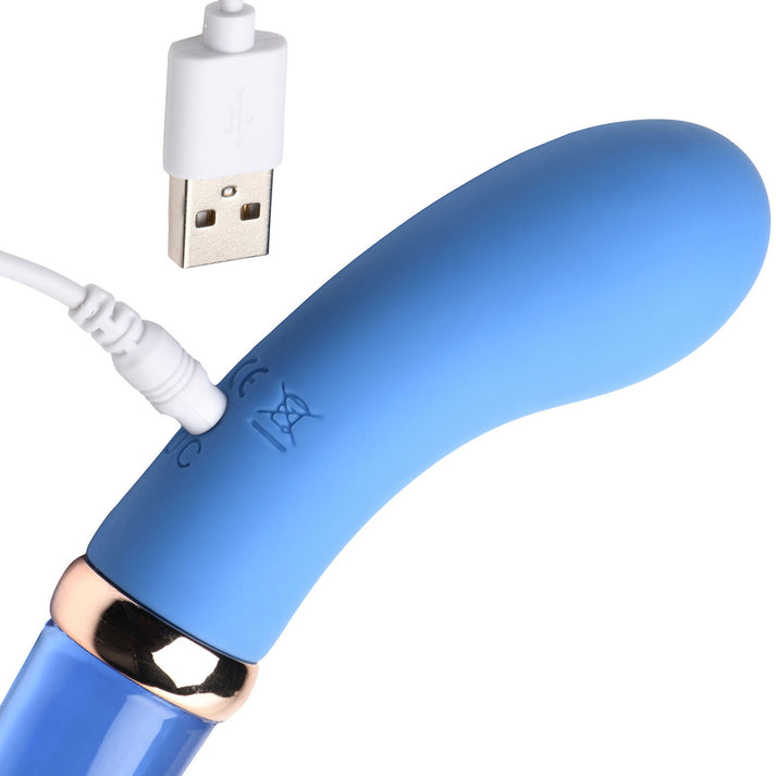 10X Bleu Dual Ended G-Spot Silicone and Glass Vibrator