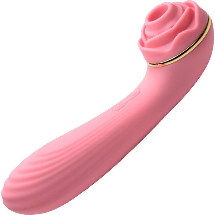 Passion Petals 10X Silicone Suction Rose Vibrator - Pink