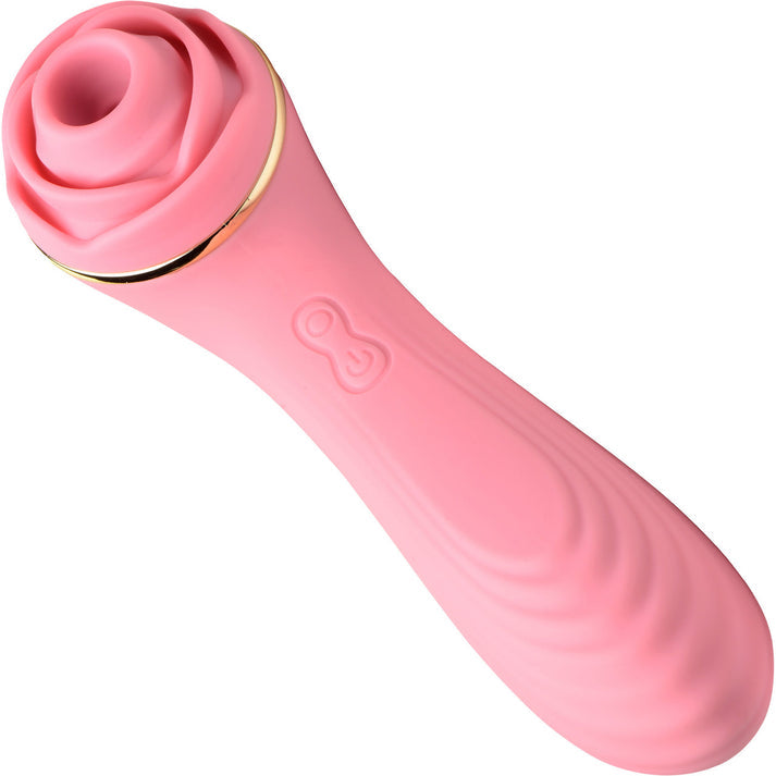 Passion Petals 10X Silicone Suction Rose Vibrator - Pink，US Warehouse