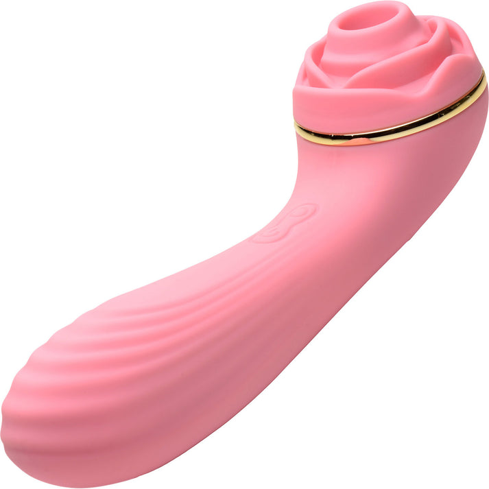 Passion Petals 10X Silicone Suction Rose Vibrator - Pink，US Warehouse