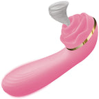 Passion Petals 10X Silicone Suction Rose Vibrator - Pink