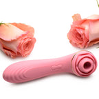Passion Petals 10X Silicone Suction Rose Vibrator - Pink