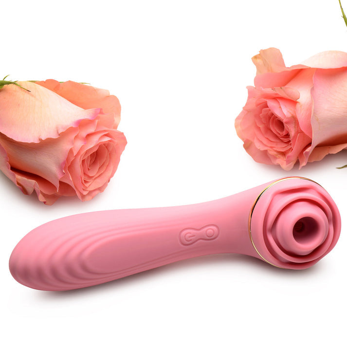 Passion Petals 10X Silicone Suction Rose Vibrator - Pink，US Warehouse