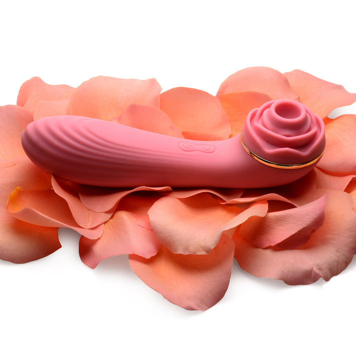 Passion Petals 10X Silicone Suction Rose Vibrator - Pink，US Warehouse