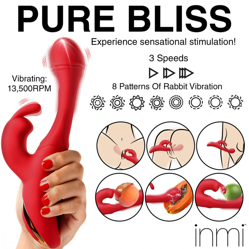 Flicking Silicone Rabbit Vibrator，US Warehouse
