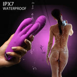 10X Triple Rabbit Silicone Vibrator - Purple，US Warehouse