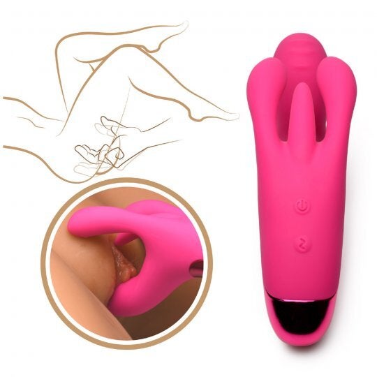 10X Triple Rabbit Silicone Vibrator - Purple