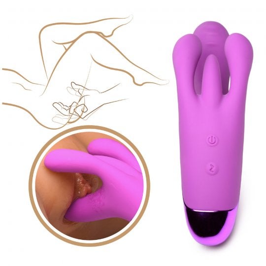 10X Triple Rabbit Silicone Vibrator - Purple，US Warehouse