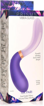 10X Pari Dual Ended Wavy Silicone and Glass Vibrator，US Warehouse