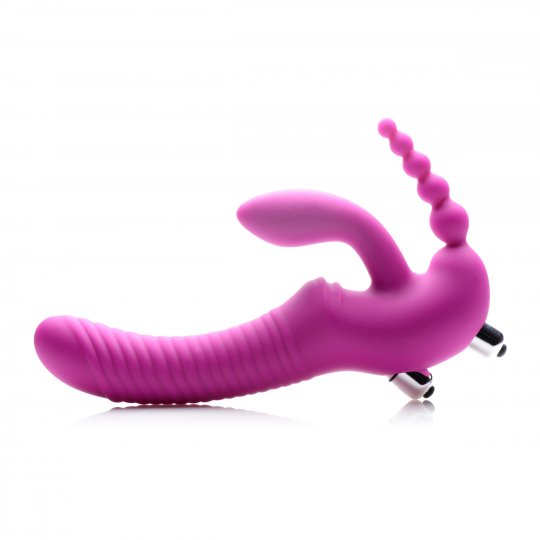 Regal Rider Vibrating Silicone Strapless Strap On Triple G Dildo，US Warehouse