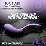 10X Pari Dual Ended Wavy Silicone and Glass Vibrator，US Warehouse