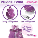 10X Purple Twirl Silicone Licking Rose，US Warehouse
