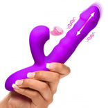 Thrusting and Sucking Silicone Rabbit Vibrator，US Warehouse